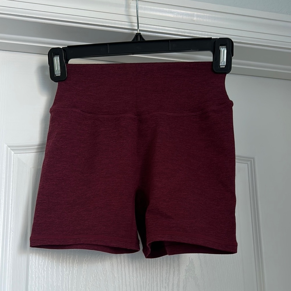 P'tula Maroon High-Waisted Shorts